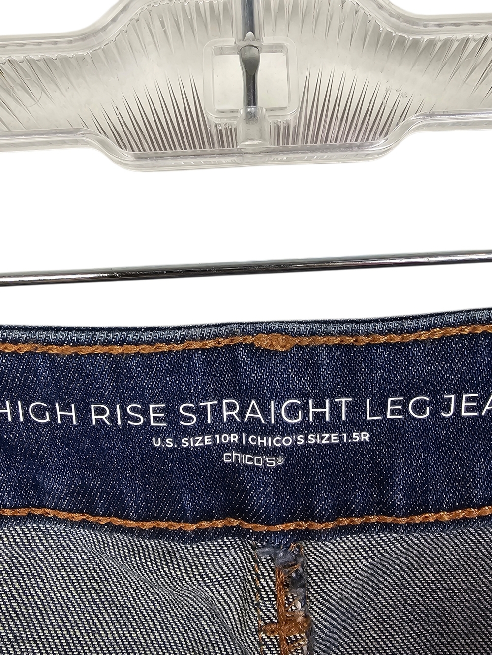 Chico's High Rise Straight Leg Jeans - Picture 3 of 9